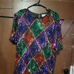Handbeaded silk hasting & Smith women's top sz M